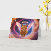 Orange Tabby Angel Karte (Gelbe Blume)