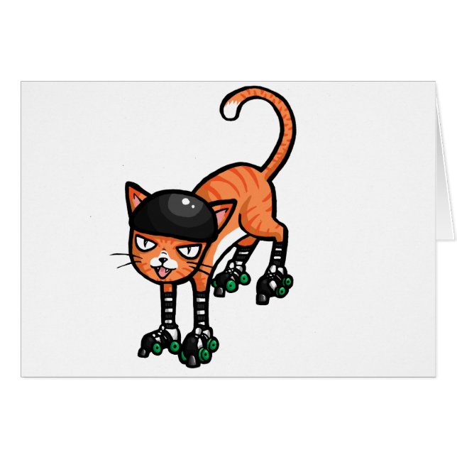 Orange Tabby auf rollerskates (Vorderseite (Horizontal))