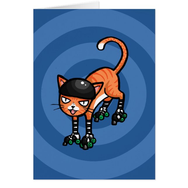 Orange Tabby auf rollerskates (Vorne)