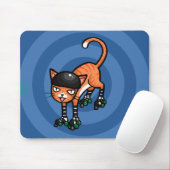 Orange Tabby auf rollerskates Mousepad (Mit Mouse)