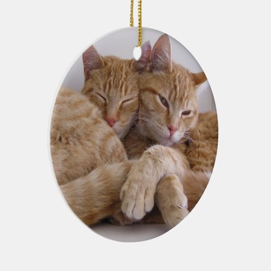 Orange Tabby-Brüder Keramik Ornament (Rechts)