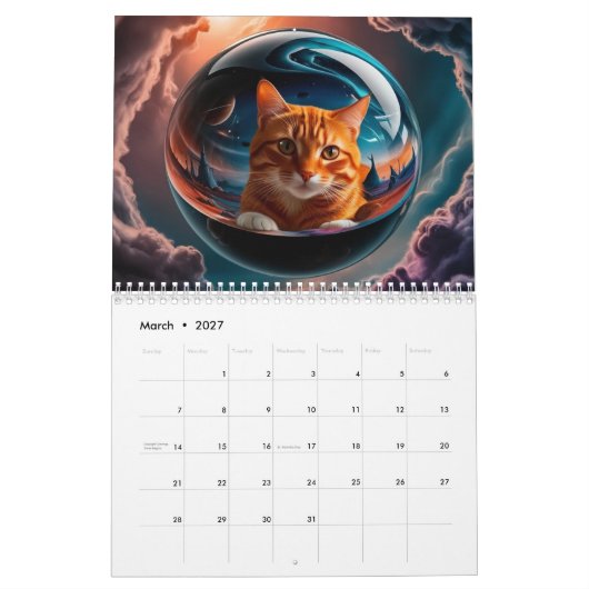 Orange Tabby Calendar Kalender (Mär 2027)