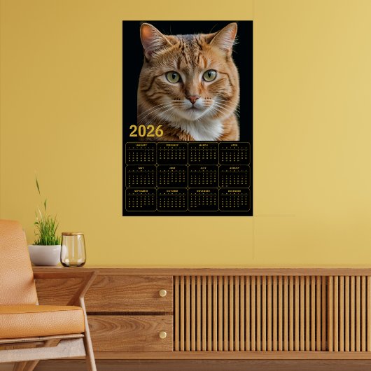 Orange Tabby Cat 2026 Calendar Poster (Wohnzimmer 2)