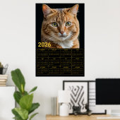 Orange Tabby Cat 2026 Calendar Poster (Heimbüro)