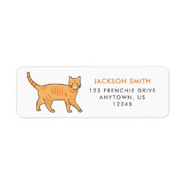 Orange Tabby Cat Address Label