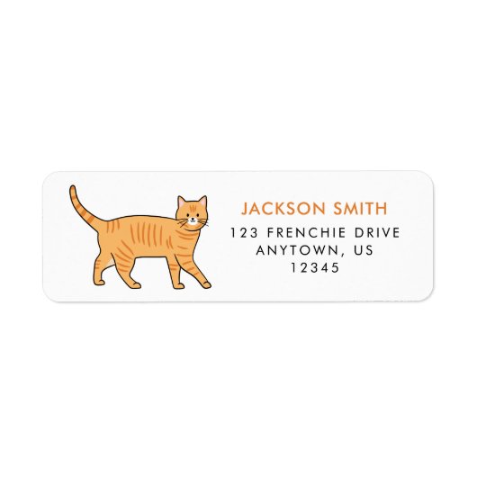 Orange Tabby Cat Address Label (Vorne)