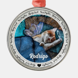 Orange Tabby Cat Angel Weihnachtsfeier Ornament Aus Metall