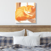 Orange Tabby Cat | Aquarellmalerei Leinwanddruck (Insitu (Schlafzimmer))