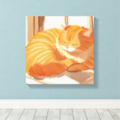 Orange Tabby Cat | Aquarellmalerei Leinwanddruck (Insitu (Holzboden))
