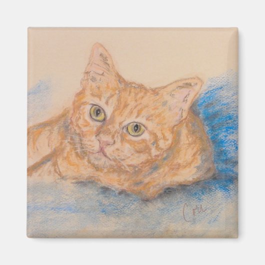 Orange Tabby Cat Art Magnet (Vorne)
