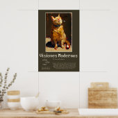 Orange Tabby Cat Art Print Expressionist Animal Poster (Küche)