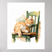 Orange Tabby Cat Art Print Poster (Vorne)