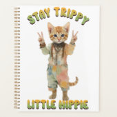 Orange Tabby Cat Boho Stay Trippy Little Hippie Planer (Vorderseite)