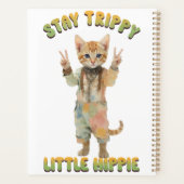 Orange Tabby Cat Boho Stay Trippy Little Hippie Planer (Rückseite)