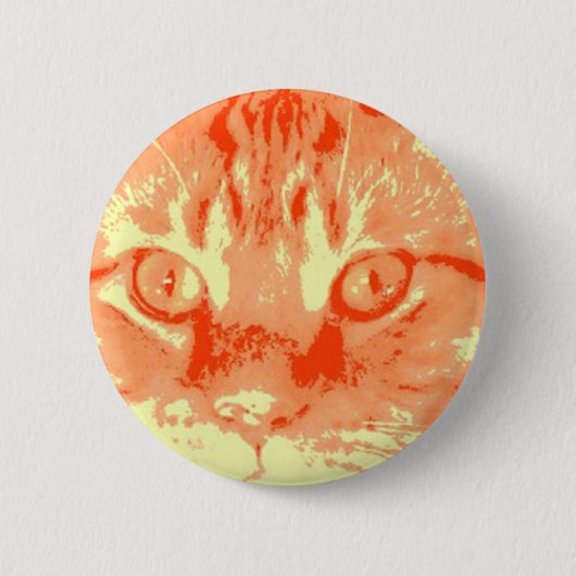 Orange Tabby Cat Button (Vorderseite)