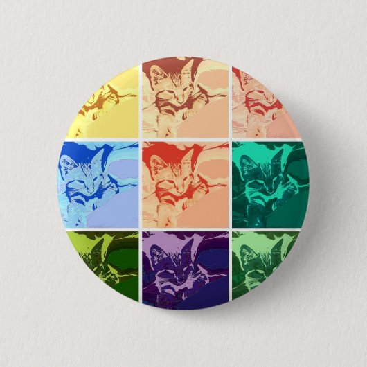 Orange Tabby Cat Button (Vorderseite)