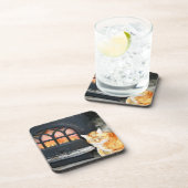 Orange Tabby Cat By Fire Untersetzer (Rechte Seite)