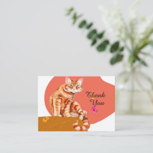 Orange Tabby Cat Danke Cat Mitteilungskarte