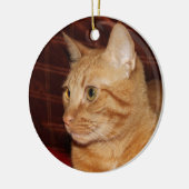 Orange Tabby Cat Face Profil Keramikornament (Links)