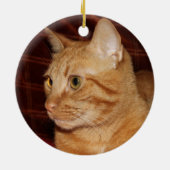 Orange Tabby Cat Face Profil Keramikornament (Hinten)