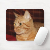 Orange Tabby Cat Face Profil Mousepad (Mit Mouse)