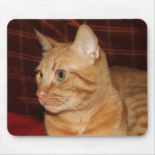 Orange Tabby Cat Face Profil Mousepad
