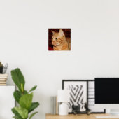 Orange Tabby Cat Face Profil Poster (Heimbüro)