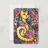 Orange Tabby Cat Flower Garden Einladung (Vorderseite)