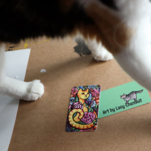 Orange Tabby Cat Flower Garden Mitteilungskarte