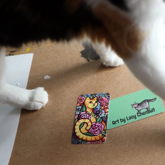 Orange Tabby Cat Flower Garden Mitteilungskarte