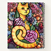 Orange Tabby Cat Flower Garden Notizblock (Rückseite)