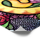 Orange Tabby Cat Flower Garden Poster (Ecke)