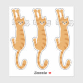 Orange Tabby Cat | Funny Strip Cat Aufkleber (Blatt)