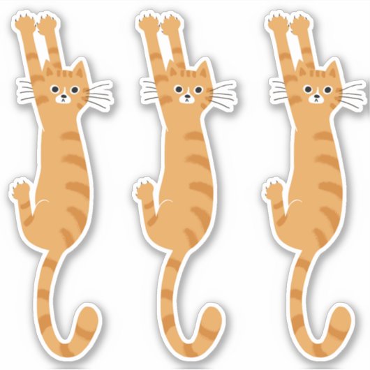 Orange Tabby Cat | Funny Strip Cat Aufkleber (Vorderseite)