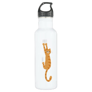 Orange Tabby Cat Funny Strip Cat Edelstahlflasche