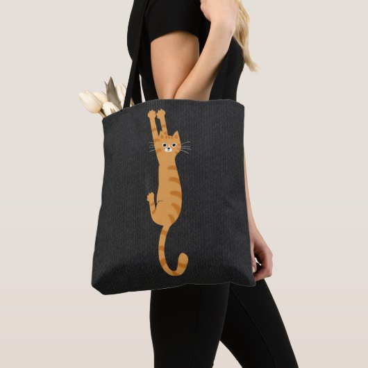 Orange Tabby Cat | Funny Strip Cat Tasche (Von Nahem)