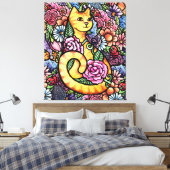 Orange Tabby Cat Garden Leinwanddruck (Insitu (Schlafzimmer))