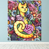 Orange Tabby Cat Garden Leinwanddruck (Insitu (Holzboden))