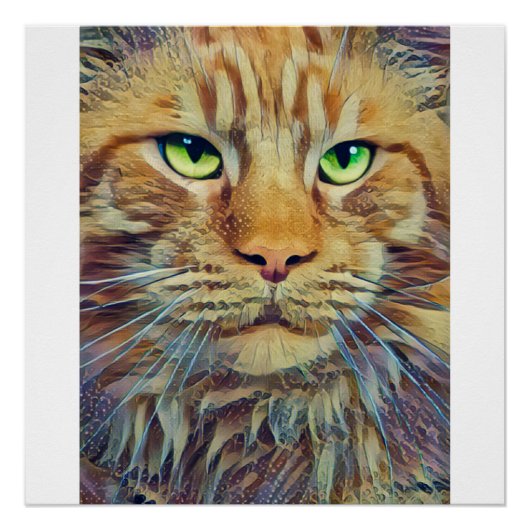 Orange Tabby Cat-Green Eyes Poster (Vorderseite)