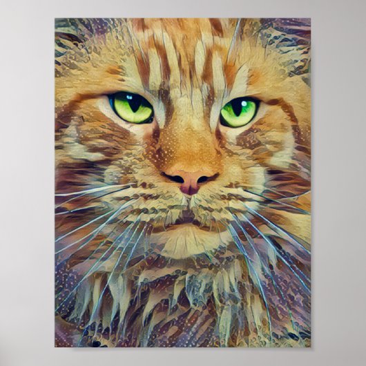 Orange Tabby Cat-Green Eyes Poster (Vorne)