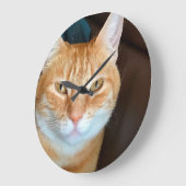 Orange tabby cat große wanduhr (Winkel)