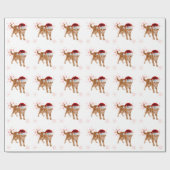 Orange Tabby Cat in einer Weihnachtsmannmütze Weih Geschenkpapier (Flach)