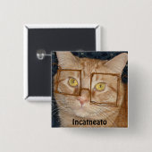 Orange Tabby Cat/Inkognito Spaß Button (Vorne & Hinten)