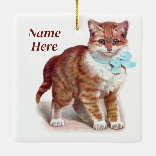 Orange Tabby Cat ・ Kunst von H. Maguire ・ Ornament (Rückseite)