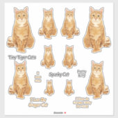 Orange Tabby Cat Lg Sticker Set (Blatt)