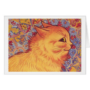 Orange Tabby Cat Louis Wain Note Card