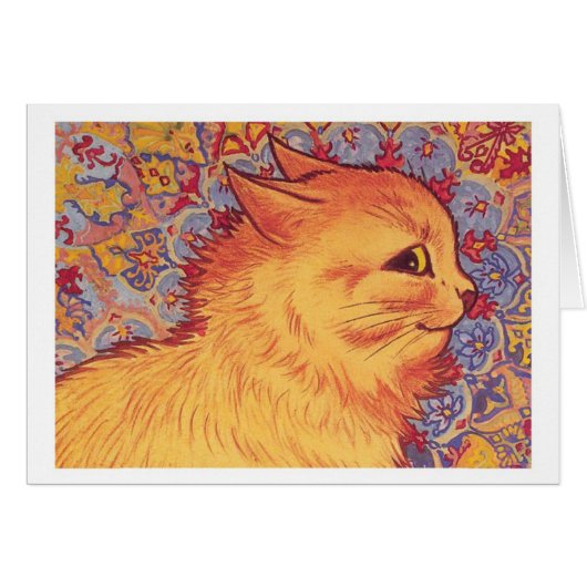 Orange Tabby Cat Louis Wain Note Card (Vorderseite (Horizontal))