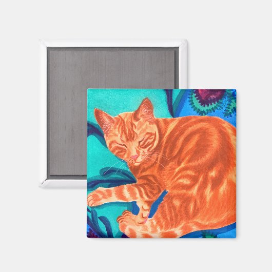 Orange Tabby Cat Magnet (Vorderseite/Rückseite)