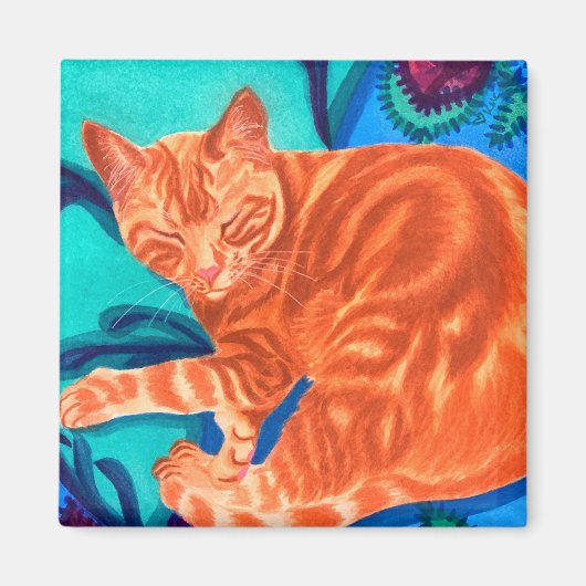 Orange Tabby Cat Magnet (Vorne)