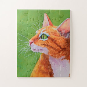 Orange Tabby Cat mit beeindruckenden Whiskys Puzzle